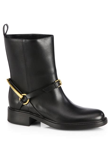 mens auth gucci leather horsebit riding boots|Gucci embellished leather ankle boots.